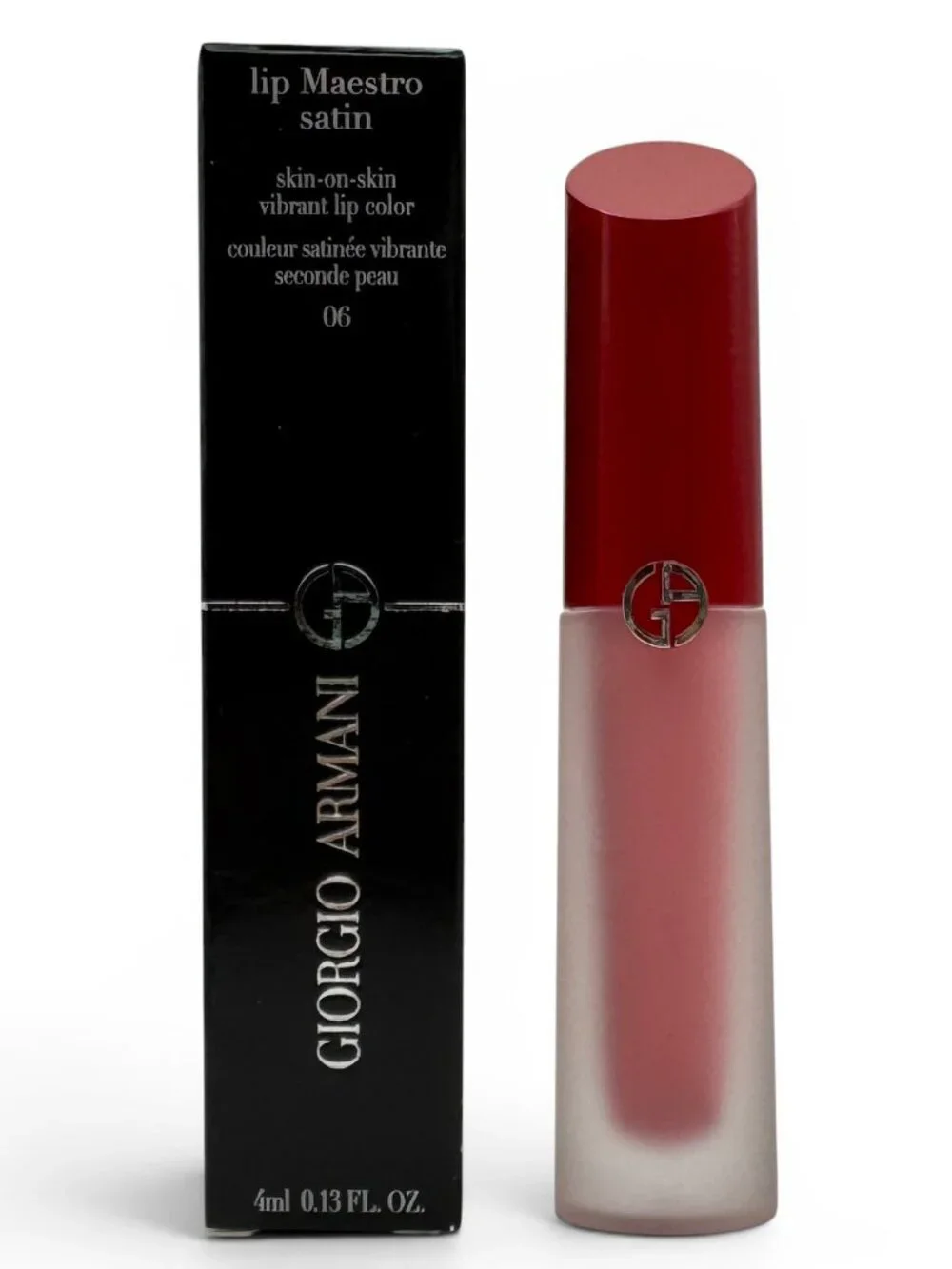 2 Pack Giorgio Armani Lip Maestro #06 FIRST DATE Satin Vibrant Lip Color 0.13 oz